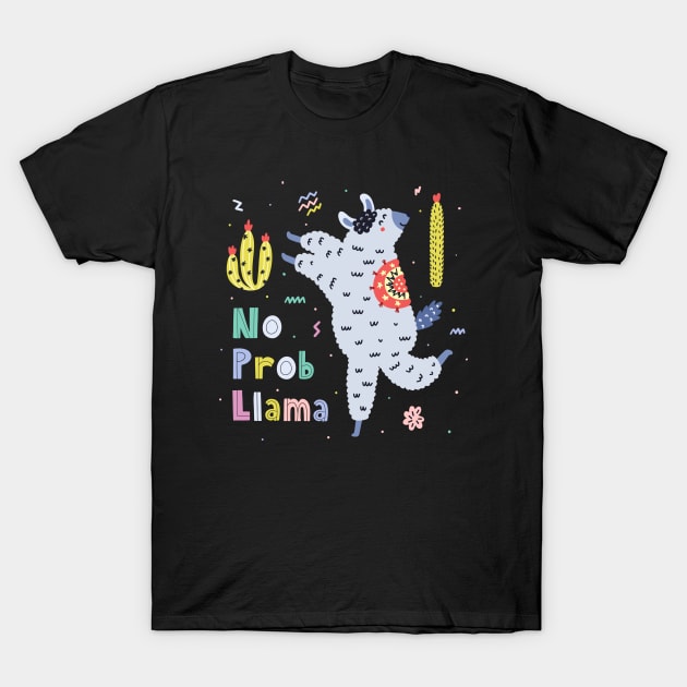 llama no problem alpaca T-Shirt by Mako Design 